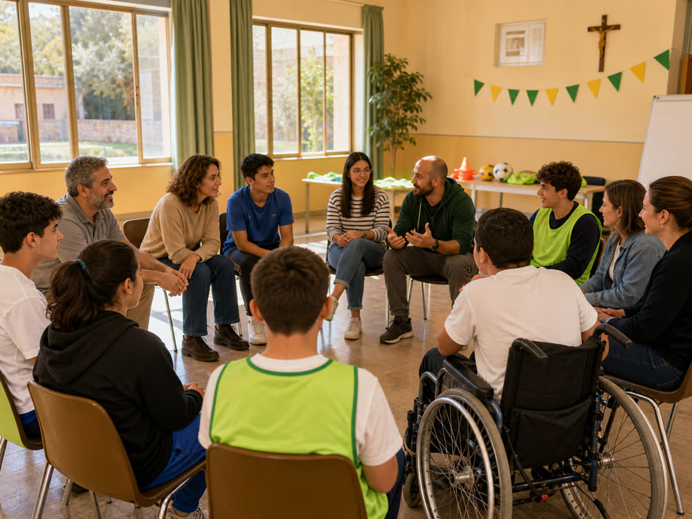 Workshop inclusivo con giovani, famiglie, educatori e allenatori in dialogo